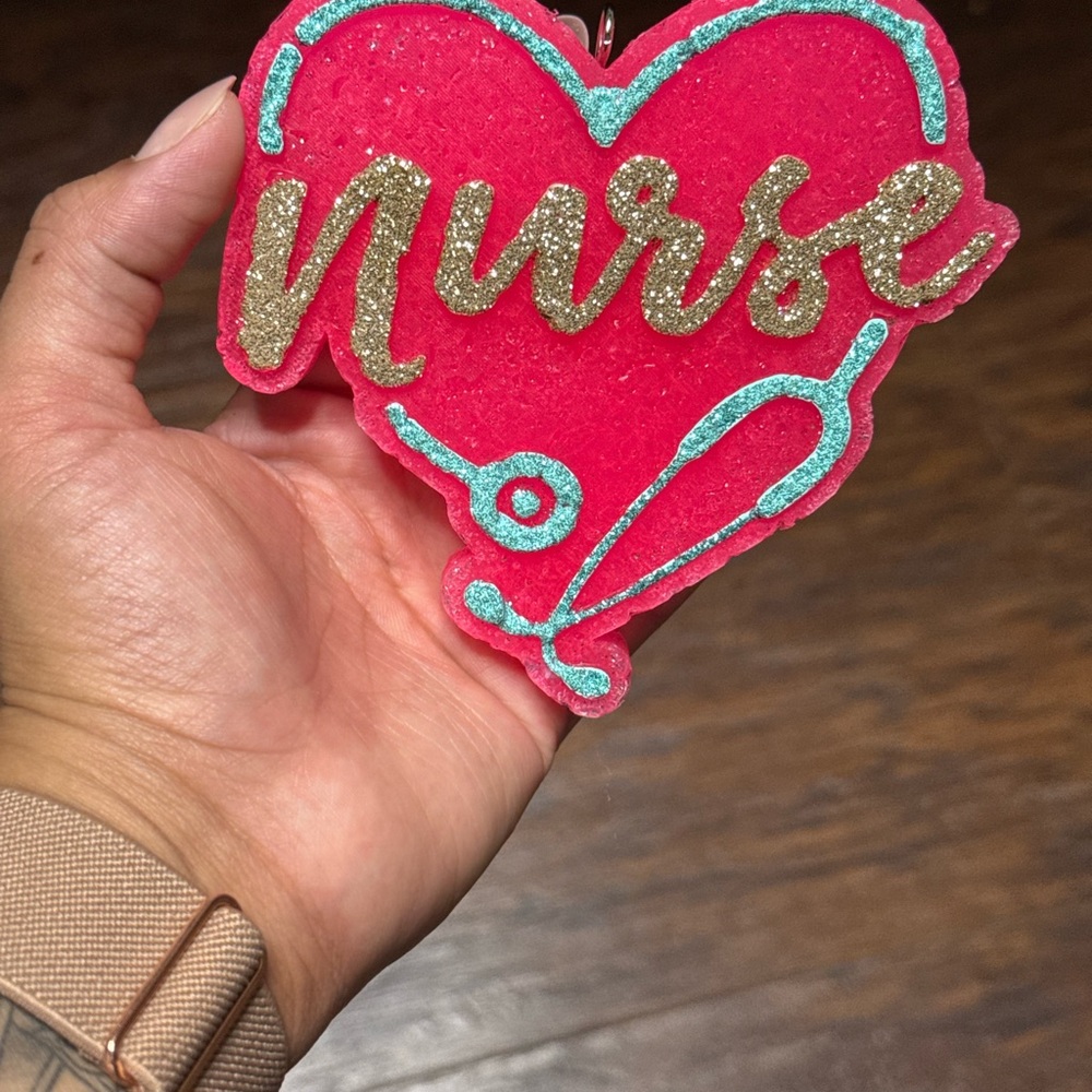 Pink Heart Nurse Freshie